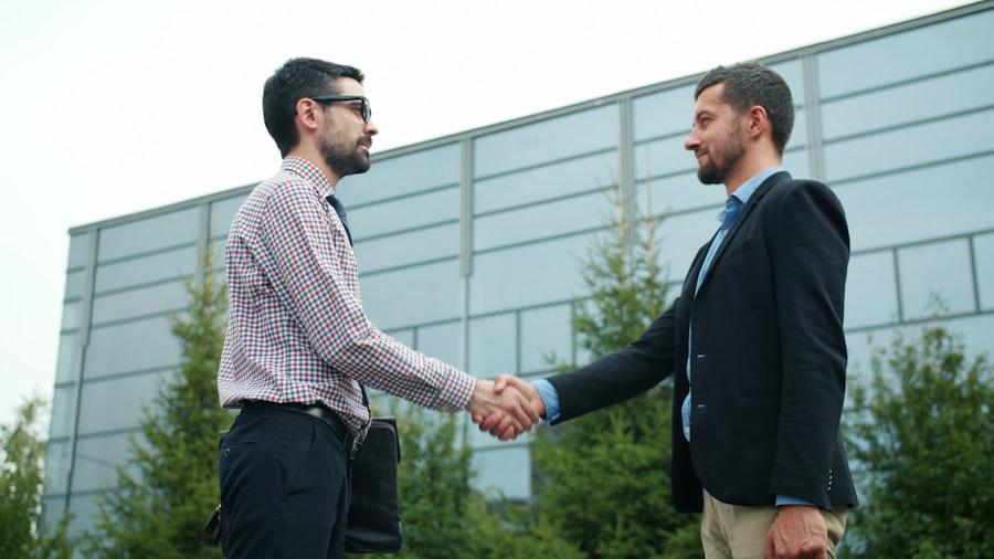 Handshake closing a home sale deal